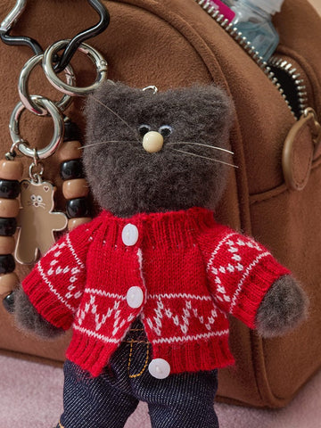 COLLER X MONAMHEE FW PETIT CLOSET RED CARDIGAN 公仔針織外套