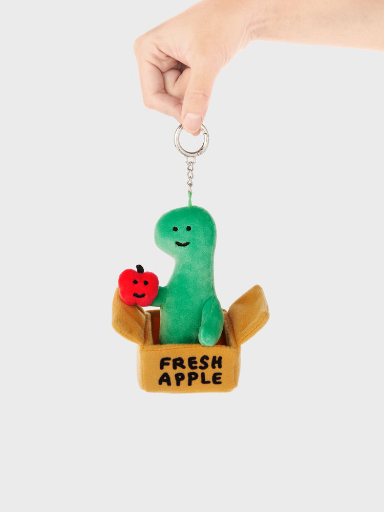 Joguman Studio Soulmate Brachio Plush Keyring - Apple Box Brachio Apple Charm Keyring