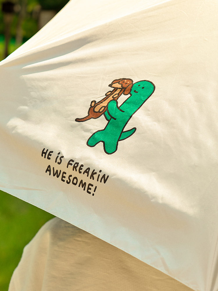 JOGUMAN STUDIO THROW AWAY FOLDABLE SUN UMBRELLA POUCH SET 摺疊雨傘(Woody 款🤎)