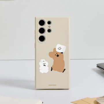 DINOTAENG 經典高舉棉花糖 純色矽膠手機殼 Phone Case - SAMSUNG