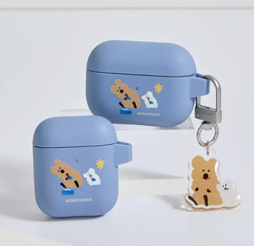 DINOTAENG 經典電玩萌拍 強悍防摔 AirPods Case 保護套(附吊飾)