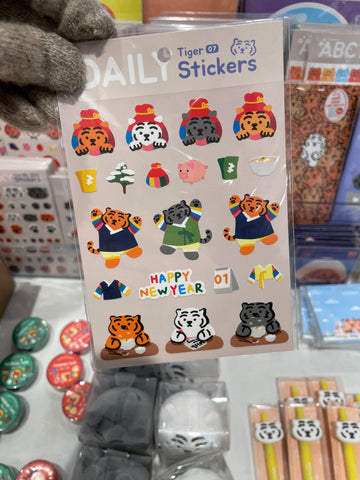 【韓國連線】Muzik Tiger Daily Tiger Stickers 06-11 日常貼紙 (1p)