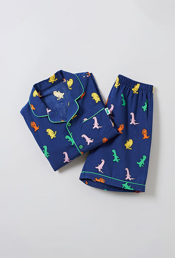 【New】Joguman Studio x Spao Kids Pajama Summer Pajamas - Dinosaur Friends (Navy)