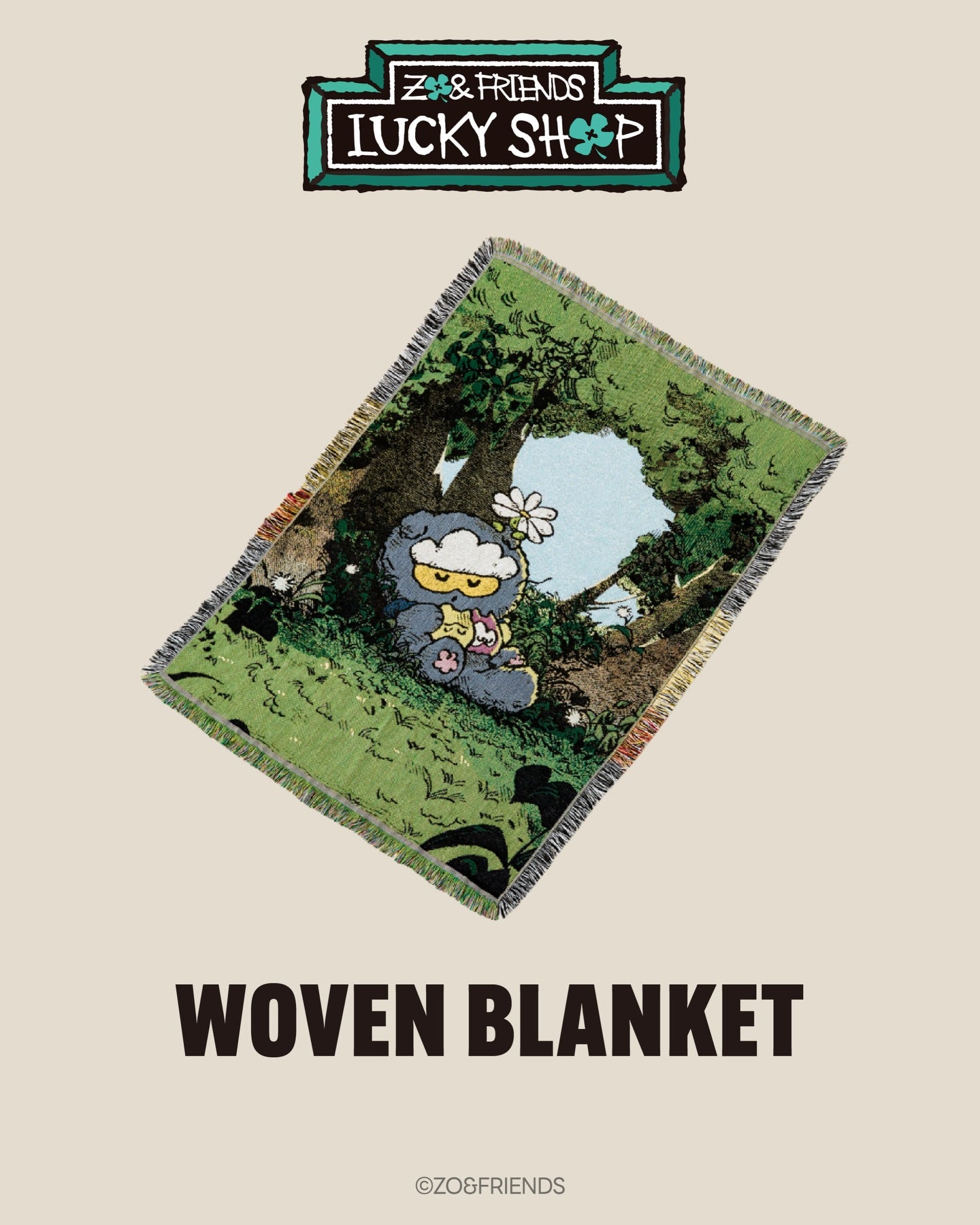 ZO&FRIENDS ZOA 梭織毛毯Woven Blanket｜Lucky Shop– SOUL SIMPLE HK