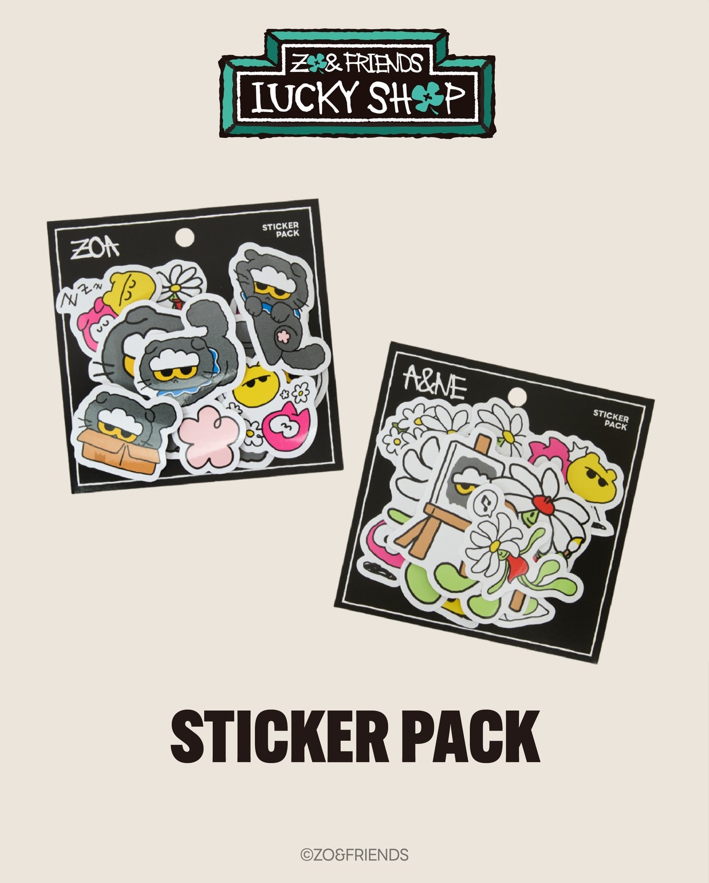 ZOA Sticker Pack｜ZO&FRIENDS Lucky Shop Stickers– SOUL SIMPLE HK