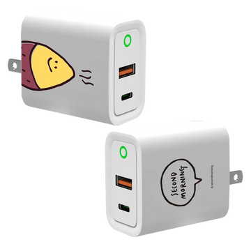 Second Morning Charging Adapter 熱騰騰地瓜 USB3.0+PD20W 雙孔充電器