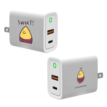 Second Morning Charging Adapter 燒燒地瓜 USB3.0+PD20W 雙孔充電器