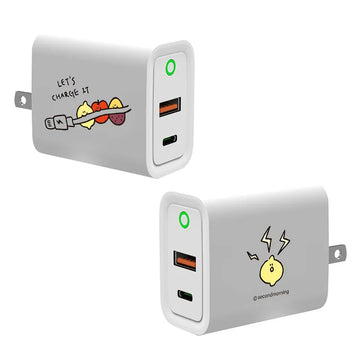 Second Morning Charging Adapter 一起充電 USB3.0+PD20W 雙孔充電器