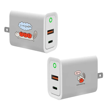 Second Morning Charging Adapter 紅紅蘋果 USB3.0+PD20W 雙孔充電器