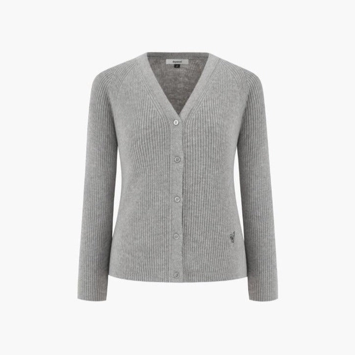 Depound - Cashmere Blends V Neck Cardigan - Gray 羊絨V領針織毛衣 - SOUL SIMPLE HK