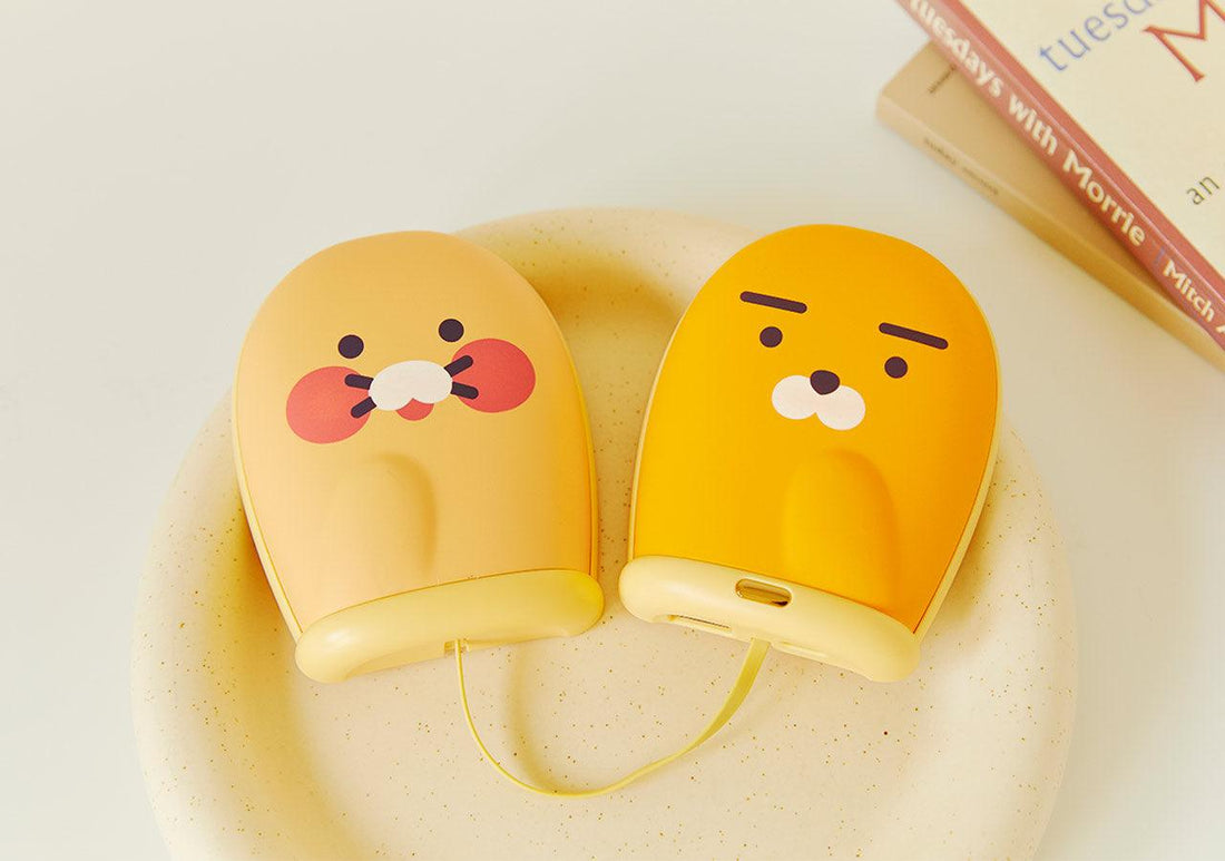 Kakao Friends Ryan & 春植 Choonsik Hand Warmers 5000mAh Power Bank 二合一暖手及充電器 - SOUL SIMPLE HK