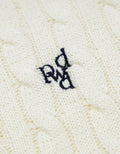 [TWICE MOMO同款] Depound - Half Sleeve Cable Knit - Ivory 麻花針織毛衣 - SOUL SIMPLE HK