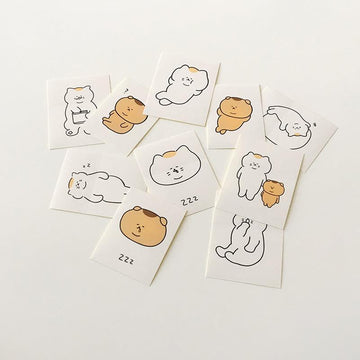 3months Ueong & Boo Lazy Sticker Pack 懶洋洋貼紙套裝(10pcs) - SOUL SIMPLE HK