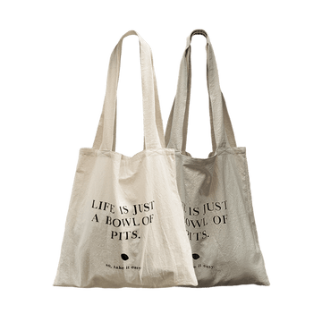Second Morning Life is just a bowl of pits Eco Bag 杏仁亞麻質感布袋(2款) - SOUL SIMPLE HK
