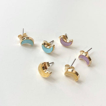 Skyfolio Moon Earrings 月亮耳環(3色) - SOUL SIMPLE HK