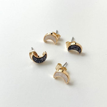 Skyfolio Moon Earrings 月亮耳環(2色) - SOUL SIMPLE HK