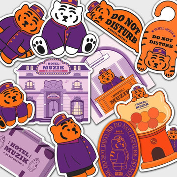 Muzik Tiger Big Removable Stickers 03 貼紙 (11pcs) - SOUL SIMPLE HK