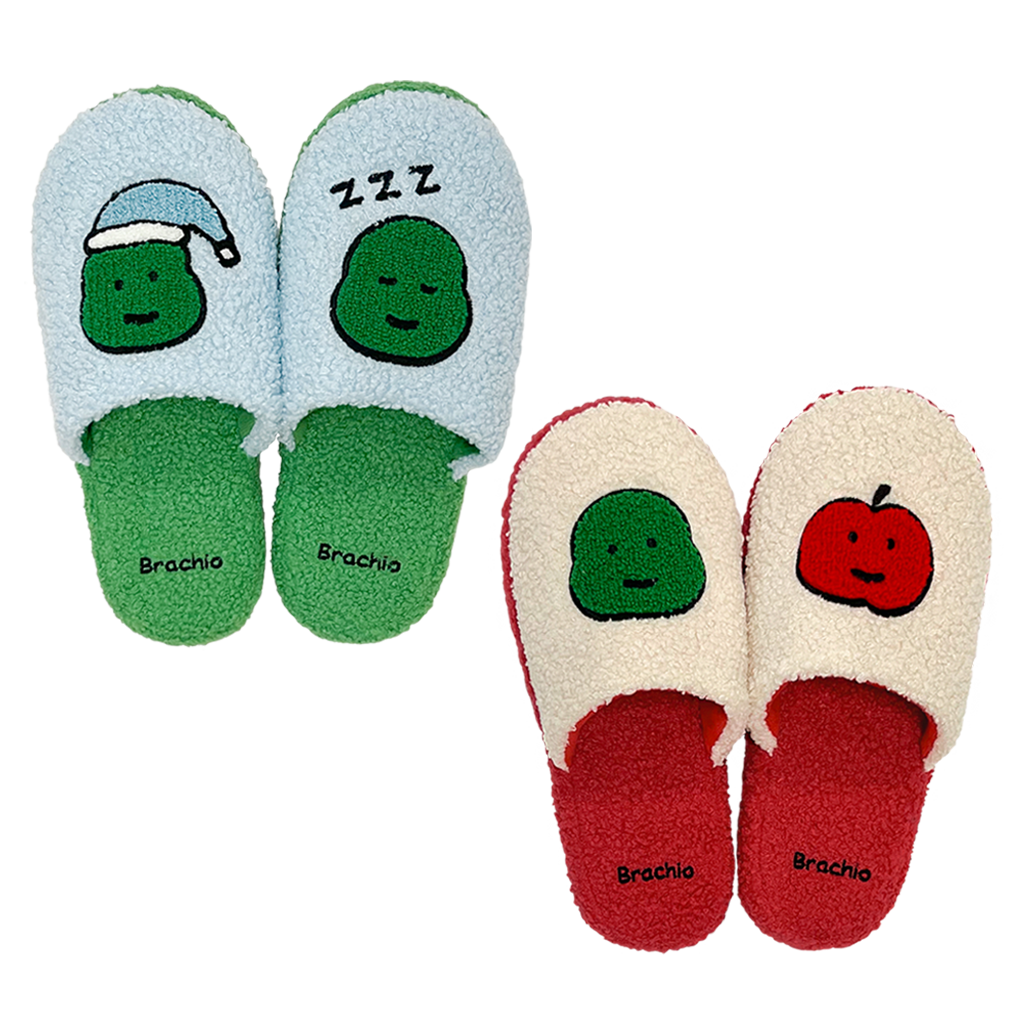 【韓國連線】 Joguman Studio Brachio/Apple Fluffy Slipper 毛毛拖鞋（2款）