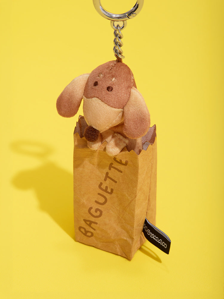 JOGUMAN YOU ARE WHAT YOU EAT Woody Baguette Plush Keyring｜Woody 法包毛絨公仔匙扣