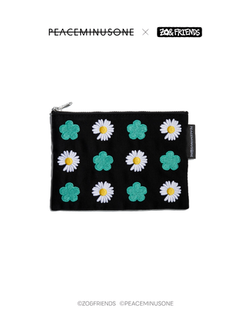 PEACEMINUSONE × ZO&FRIENDS Flat Pouch｜聯名刺繡扁平收納袋