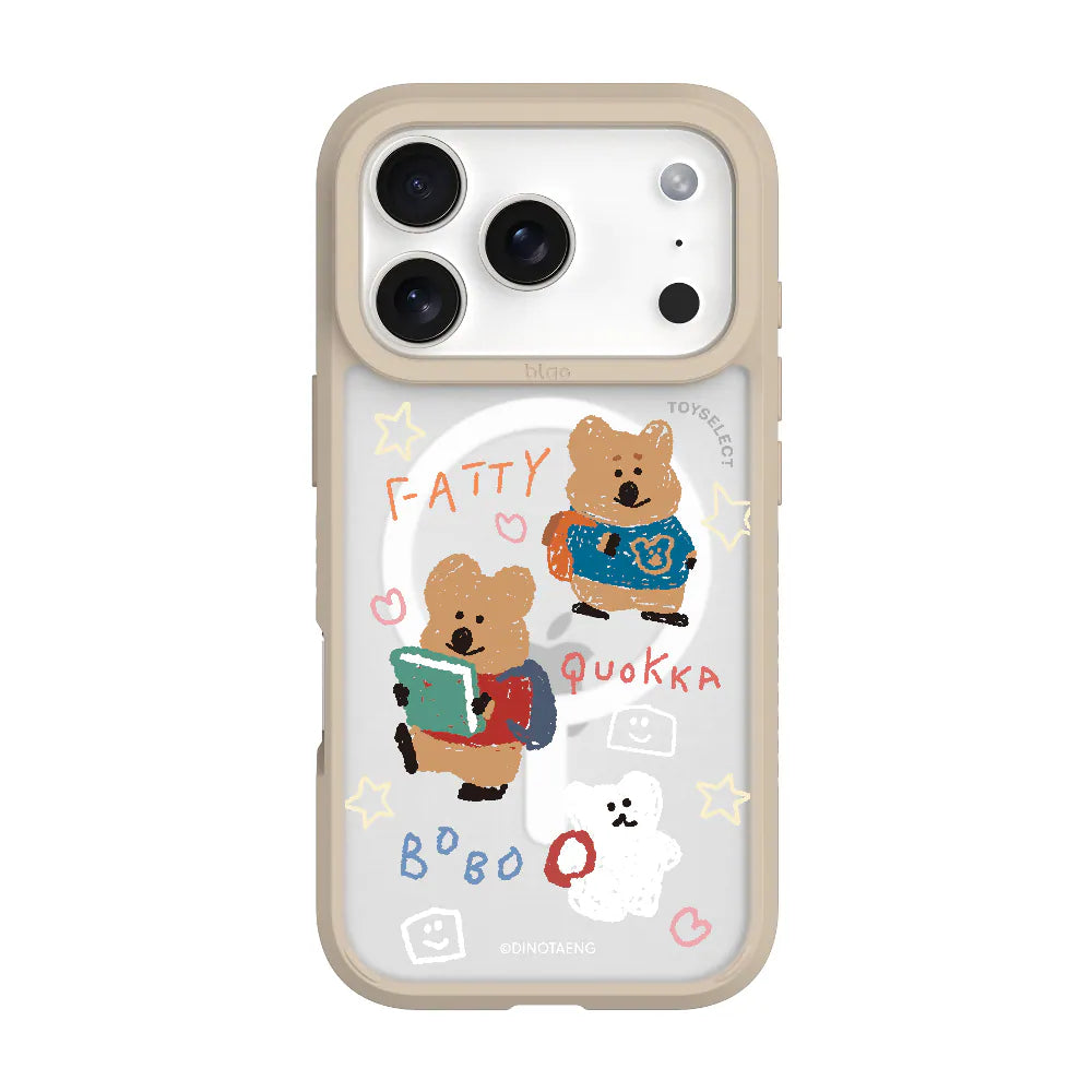 DINOTAENG 校園-童趣塗鴉風 極光霧透 MagSafe iPhone Case手機殼