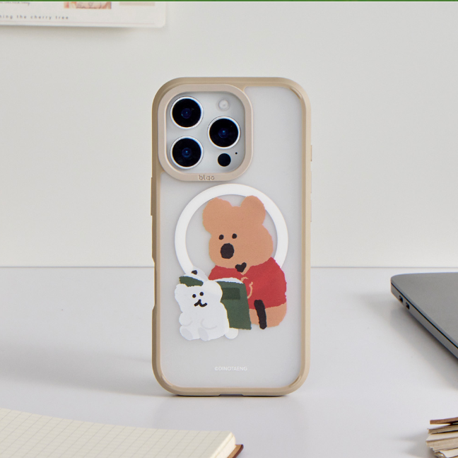 DINOTAENG 校園-書香相伴極光霧透MagSafe iPhone Case手機殼