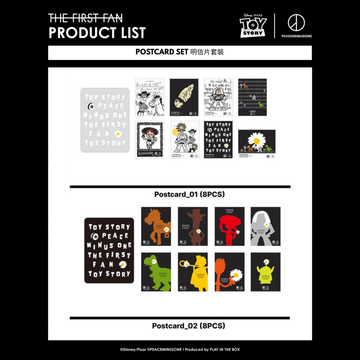 Toy Story × PEACEMINUSONE Postcard Set｜明信片套裝