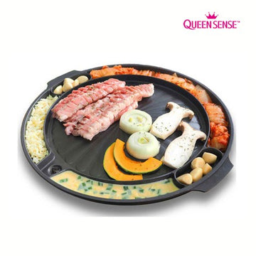 Queensense 韓國製多格排油烘蛋烤盤｜明火／GAS爐專用