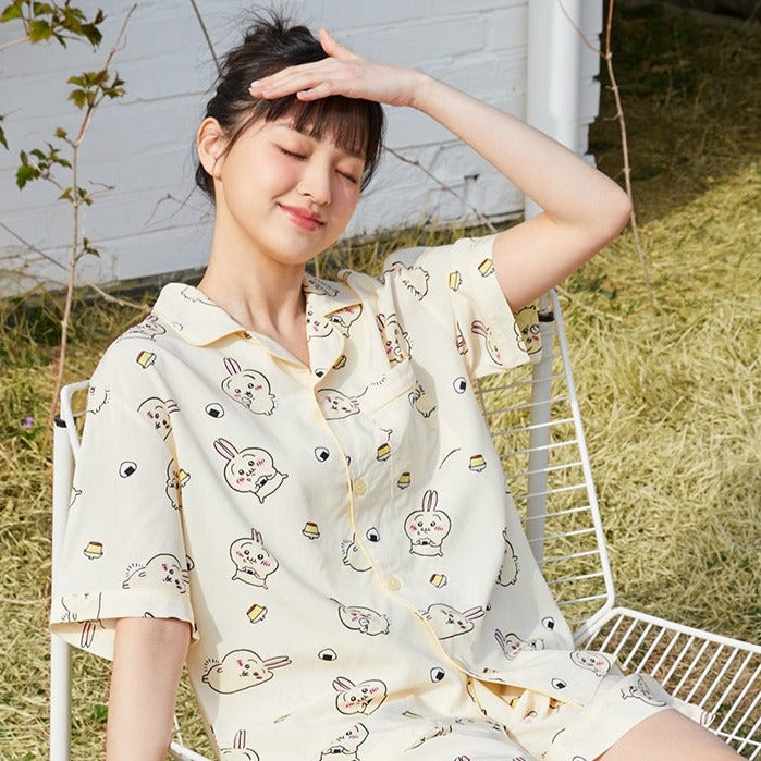 【New】Chiikawa x Spao Pajama 可愛短袖睡衣-Usagi 兔兔（Yellow）