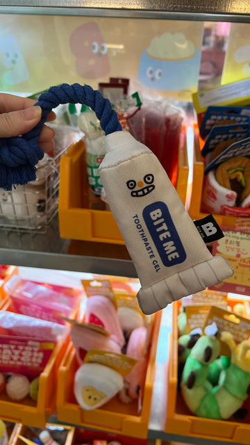 【韓國連線】 Bite Me - Toothpaste Gel Plush Toy 寵物牙膏咬咬公仔（2款｜嗶嗶）