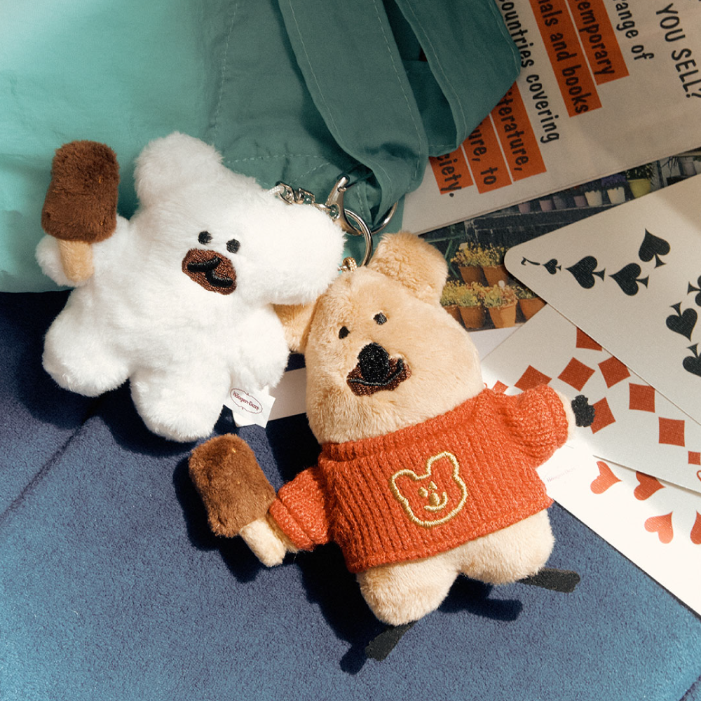 Dinotaeng x Häagen-Dazs Hard Bar Flat Fur Keyring 限量聯乘公仔鑰匙扣（2款）