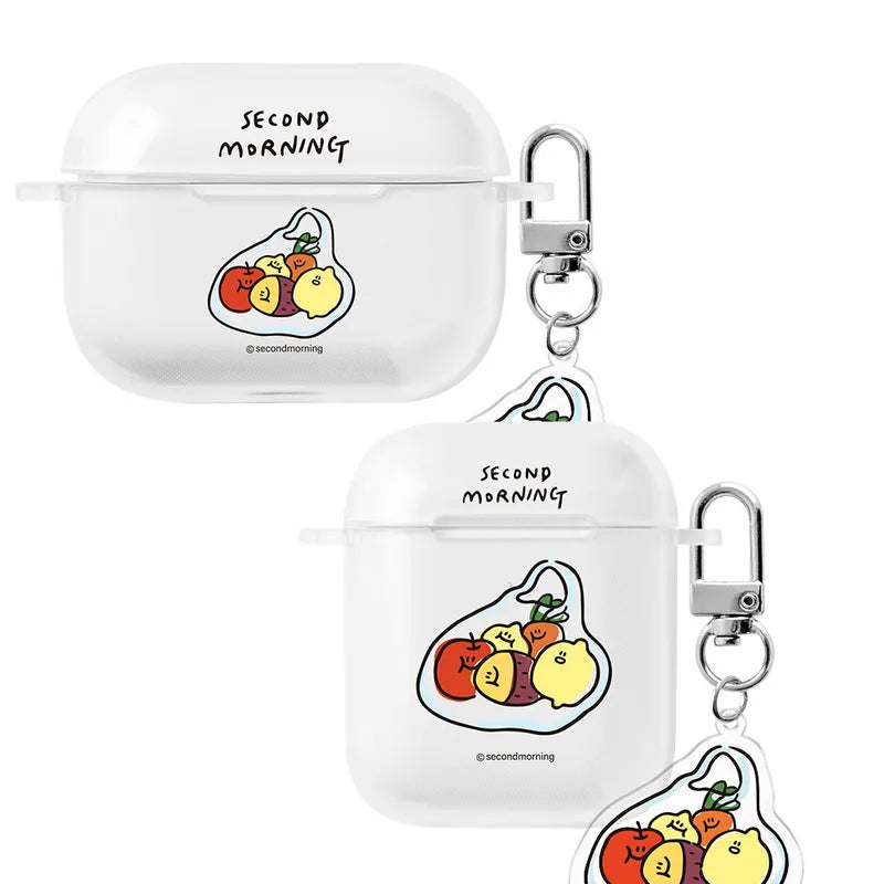 Second Morning Airpods Case 生鮮袋裝 透明耳機保護套（附送吊飾）