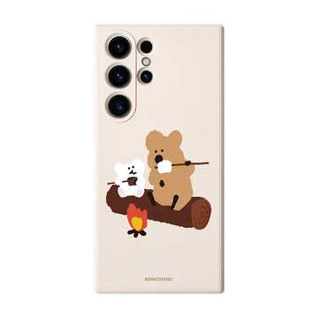 DINOTAENG 烤棉花糖 純色矽膠手機殼 Phone Case - SAMSUNG