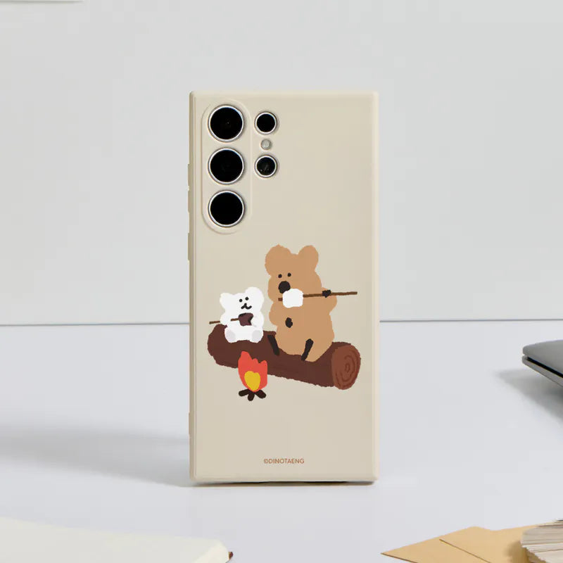 DINOTAENG 烤棉花糖 純色矽膠手機殼 Phone Case - SAMSUNG