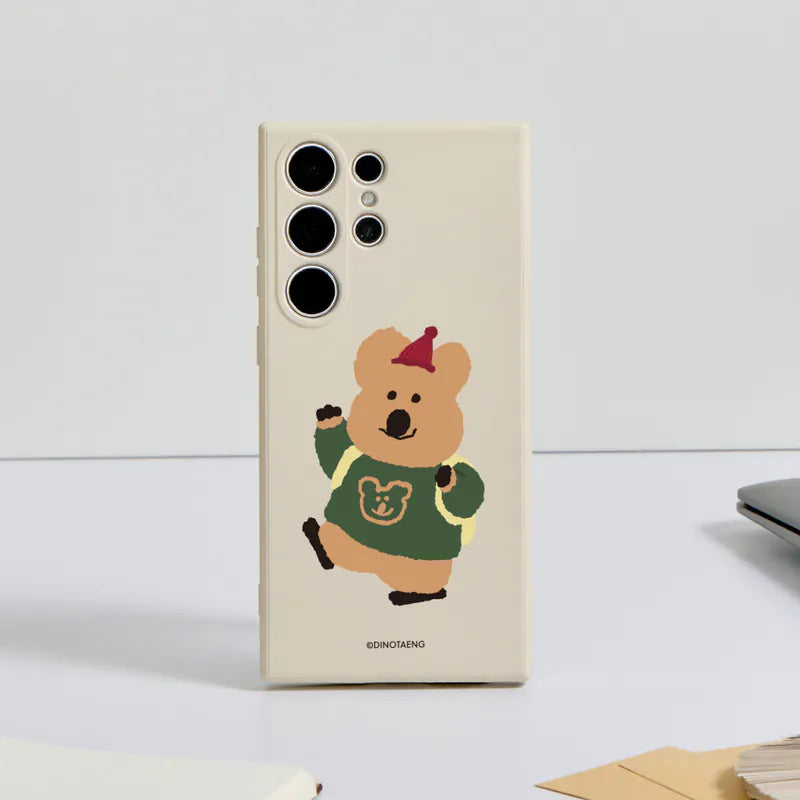 DINOTAENG 校園Hatty上學趣 純色矽膠手機殼 Phone Case - SAMSUNG