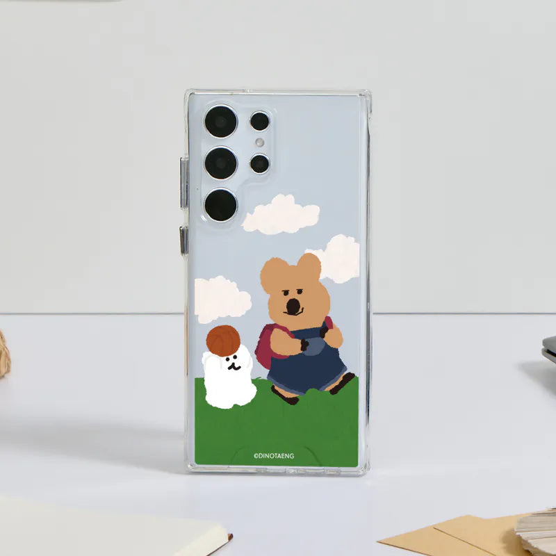 DINOTAENG 校園一起上學 防摔透明手機殼 Phone Case - SAMSUNG