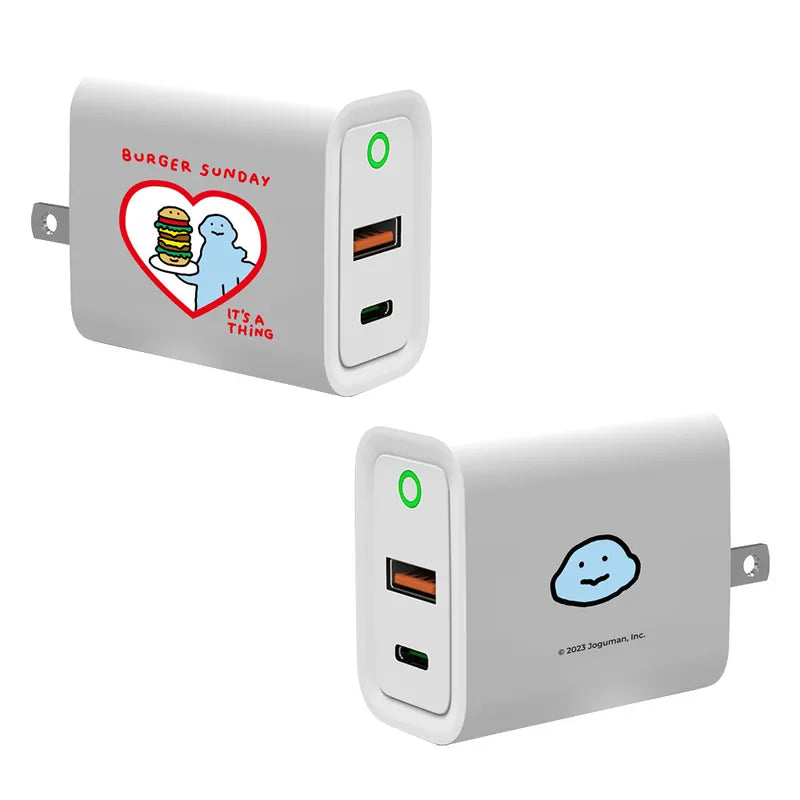 Joguman Studio Charging Adapter 要吃漢堡嗎 USB3.0+PD20W 雙孔充電器