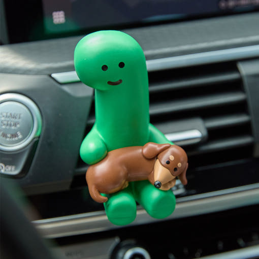 JOGUMAN STUDIO Brachio & Woody Air Freshener Figurine 抱狗款 汽車芳香劑