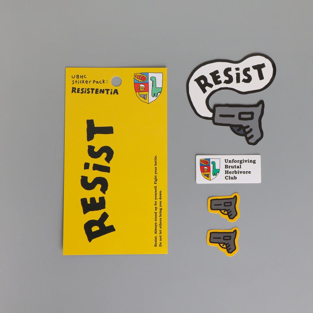 【現貨】Joguman Studio UBHC Motto Sticker Pack - Resist 抵抗大貼紙（4p）〔最後庫存〕