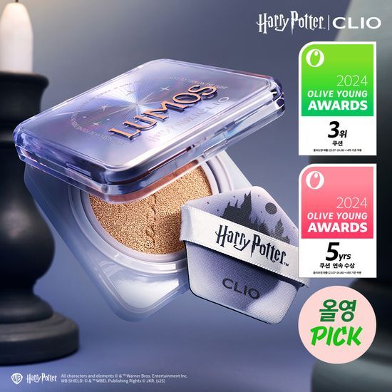 【現貨】[CLIO x 哈利波特限量聯乘系列] KILL COVER FOUNWEAR CUSHION (THE ORIGINAL) SET 輕盈細滑無瑕氣墊粉餅（連Refill*1）