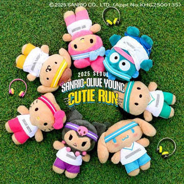 Olive Young × Sanrio 큐티런 限量聯名系列 - Cutie Run Plush Keyring 迷你公仔鑰匙圈（7款）