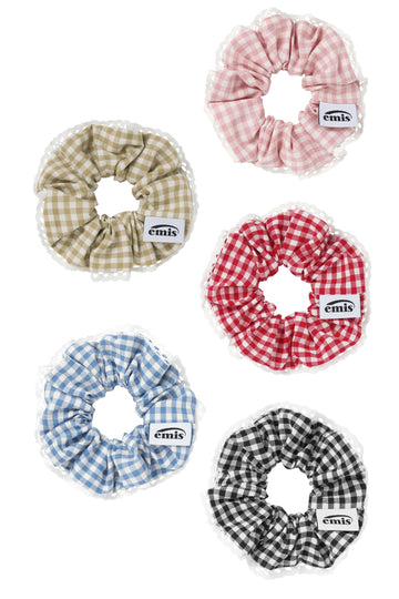 EMIS GINGHAM CHECK SCRUNCHIE 髮圈（5款）