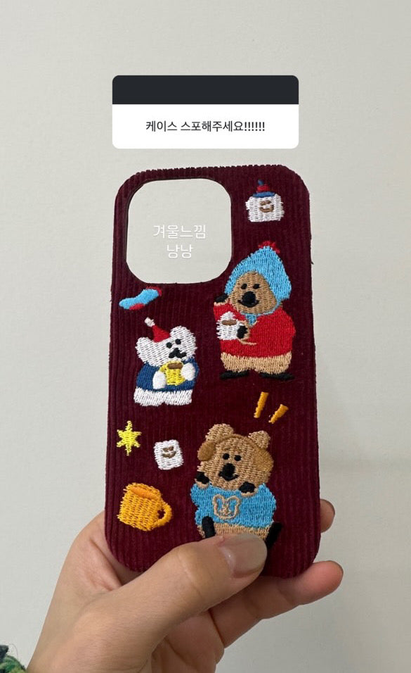 [Marshville COCOCUP🏆 快閃店系列] Dinotaeng Phone Case 冬日刺繡手機殼（2款）