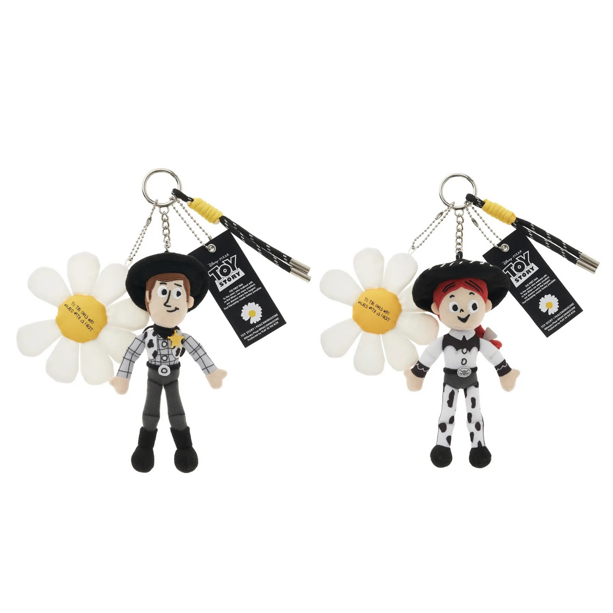 Toy Story × PEACEMINUSONE Plush Key Ring｜Woody / Jessie 毛絨公仔
