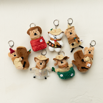 [Marshville Quok Scout] Dinotaeng QUOKCAMP Flatfur Keyring 毛絨公仔鑰匙扣（7款）