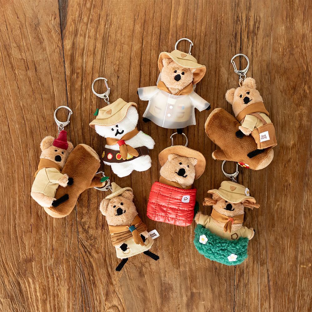 [Marshville Quok Scout] Dinotaeng QUOKCAMP Flatfur Keyring 毛絨公仔鑰匙扣（7款）