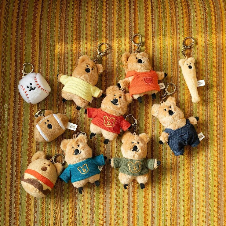 Quokka in School] Dinotaeng Flat Fur Keyring Character Keychain (7