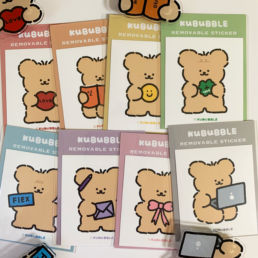 【現貨】Kububble Bear Removable Sticker 貼紙（8款）
