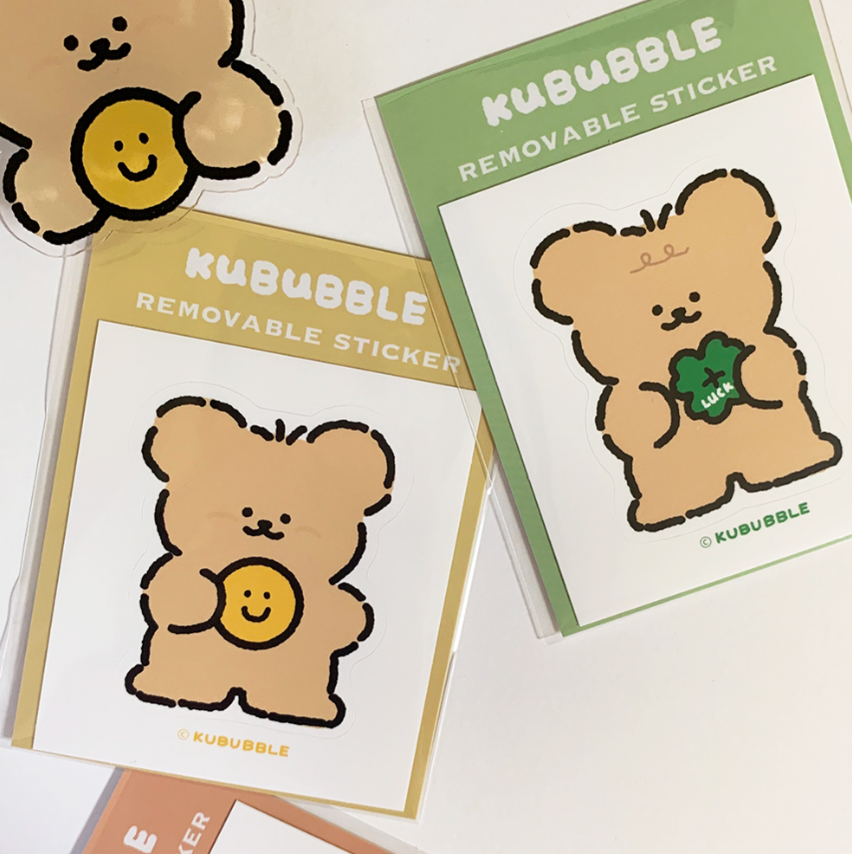 【現貨】Kububble Bear Removable Sticker 貼紙（8款）