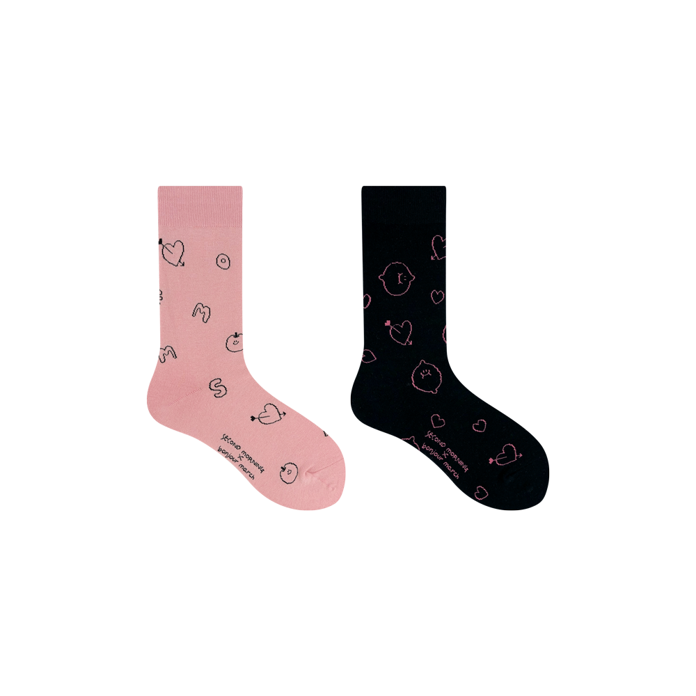 Second Morning x Bonjour March Heart Socks 長襪（2款）